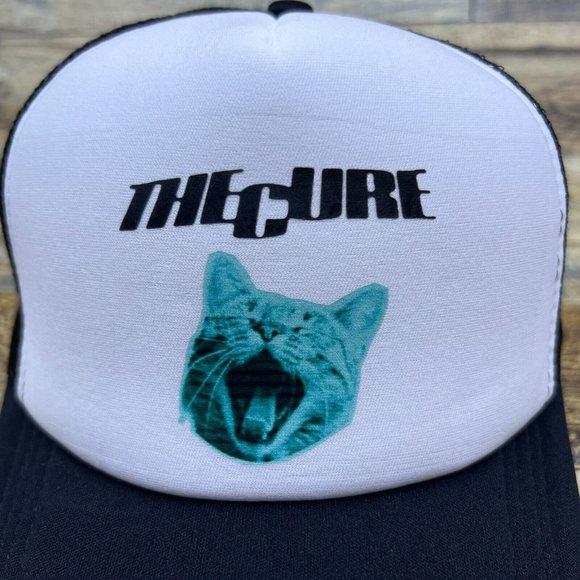 The Cure Mens Trucker Hat Black Snapback Alt Rock Punk 70s Bank Baseball Cap - Picture 3 of 8